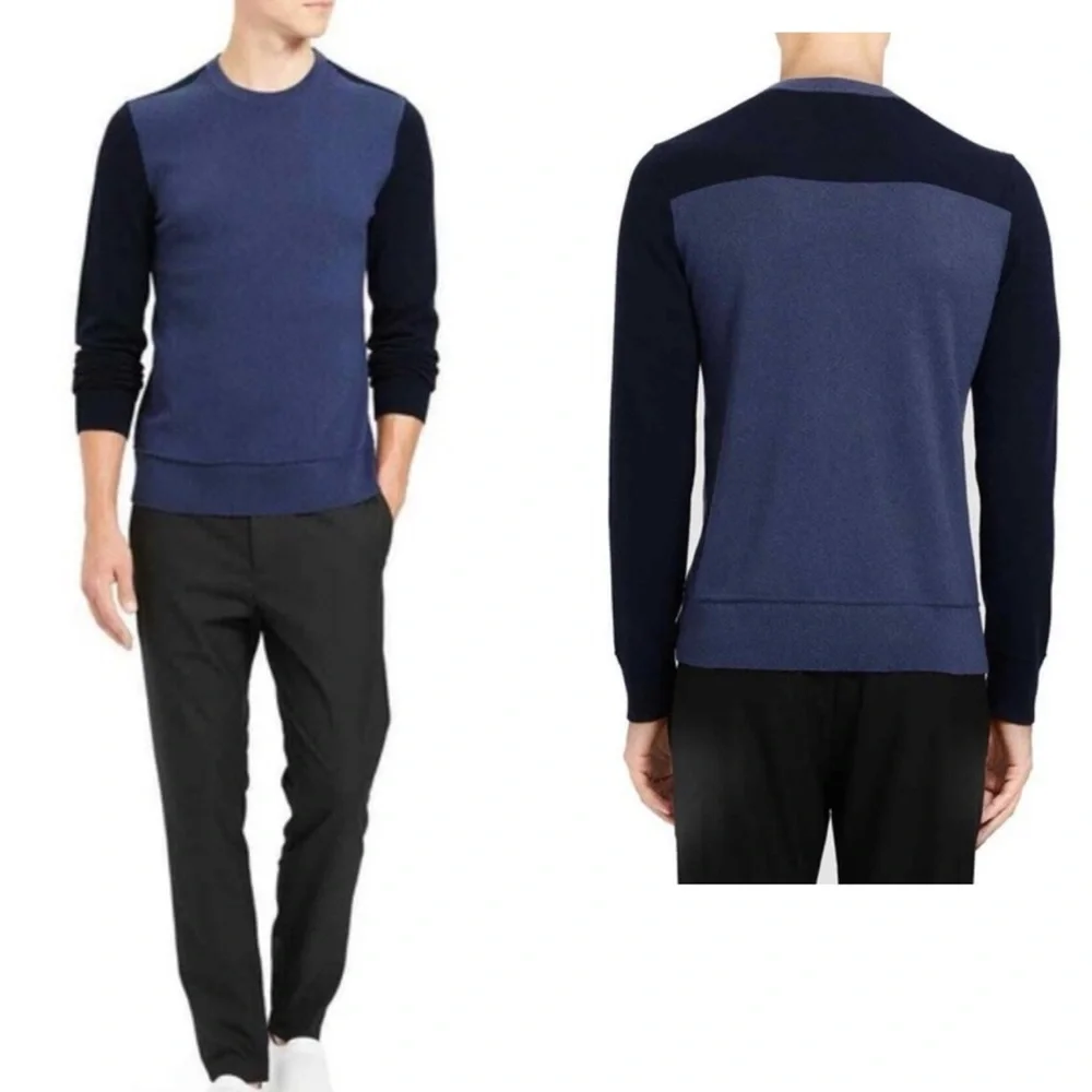 Theory Hilles Crewneck Cashmere‎ Sweater 100% Cashmere Mens NO SIZE TAG *FLAWED